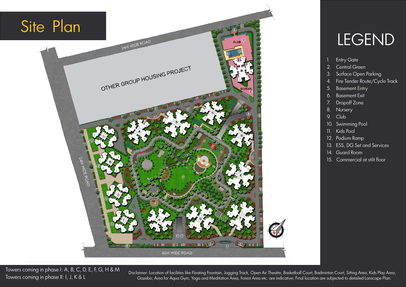 Site plan with legend